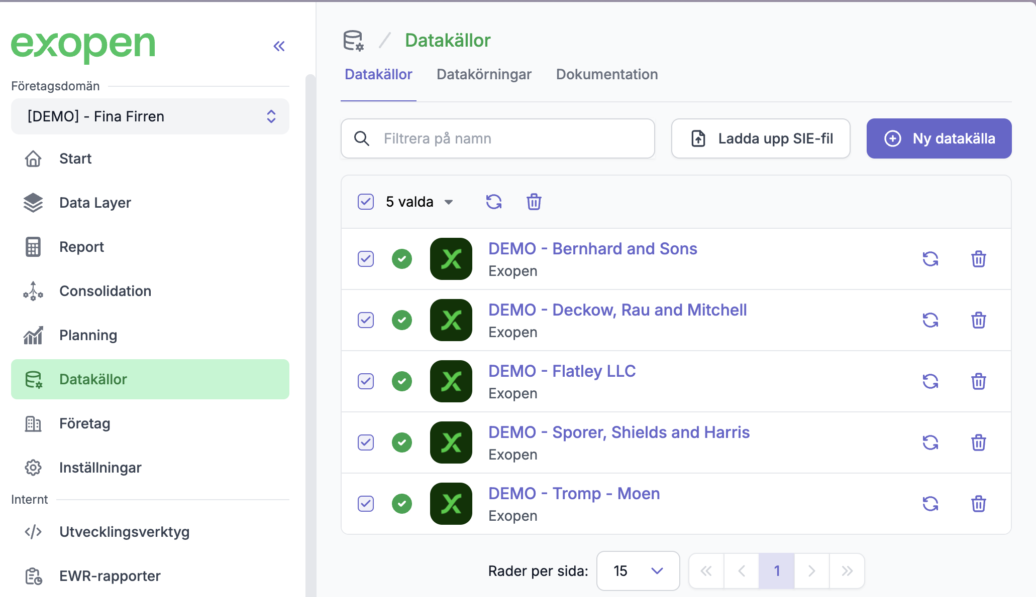 Synkronisera flera datakällor samtidigt