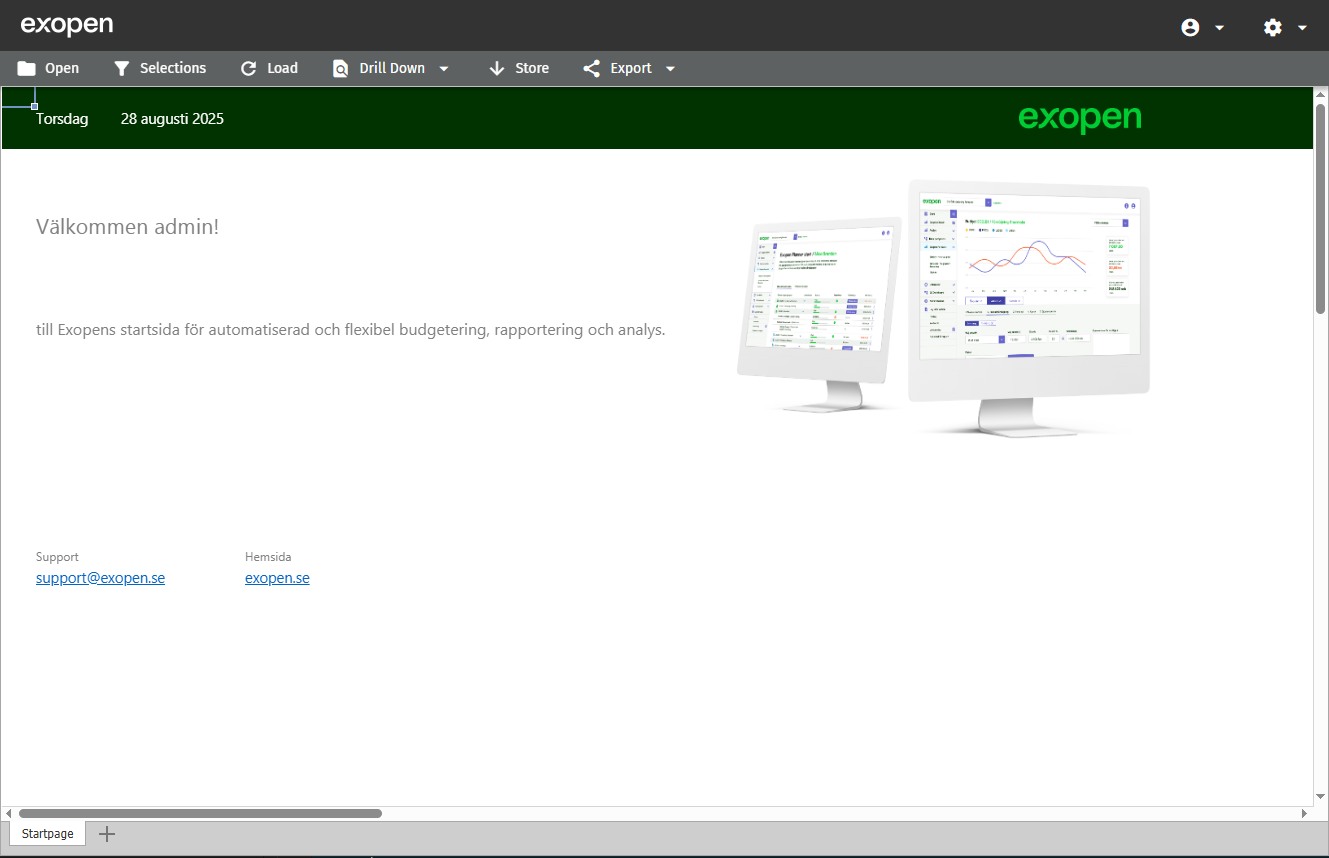 Exopen Web Reports - Web interface