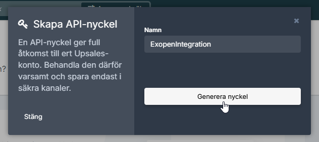 Generera nyckel