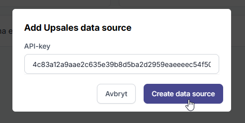 Skapa Upsales datakälla