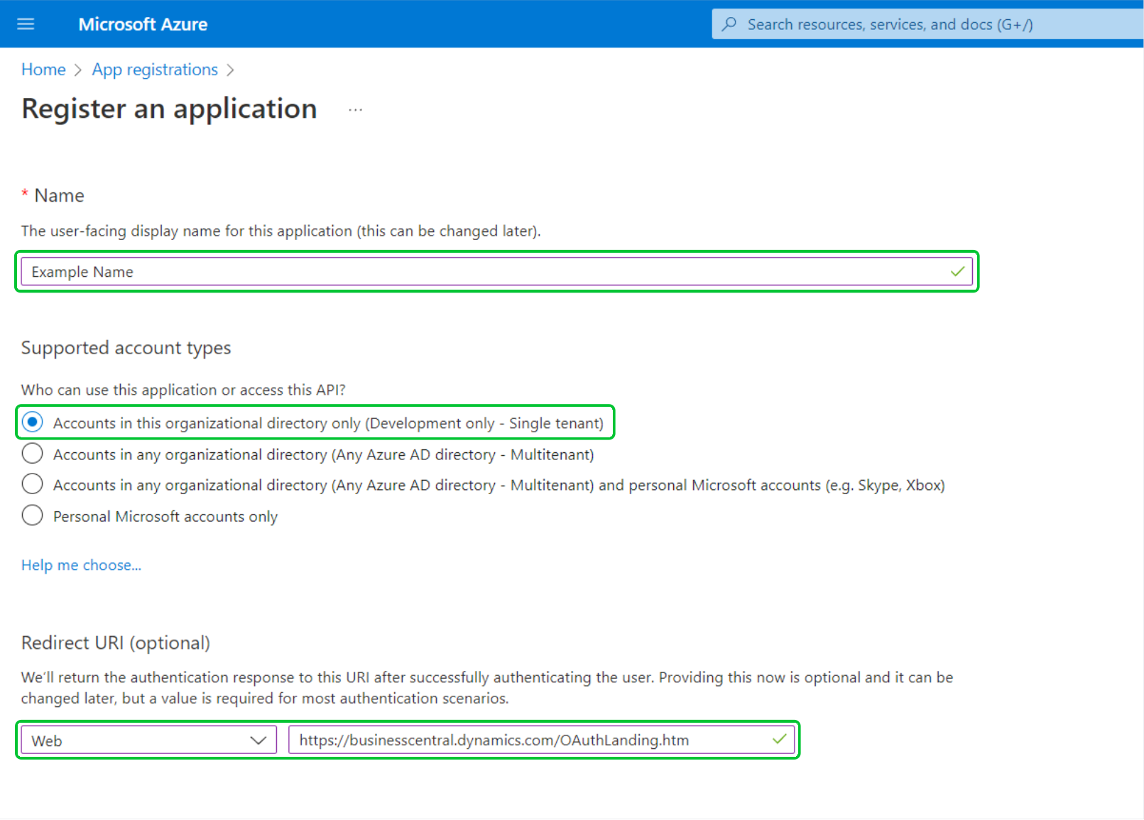 Register new application
