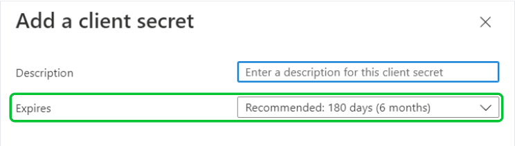 Select expiry duration
