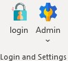 Admin button in the ribbon