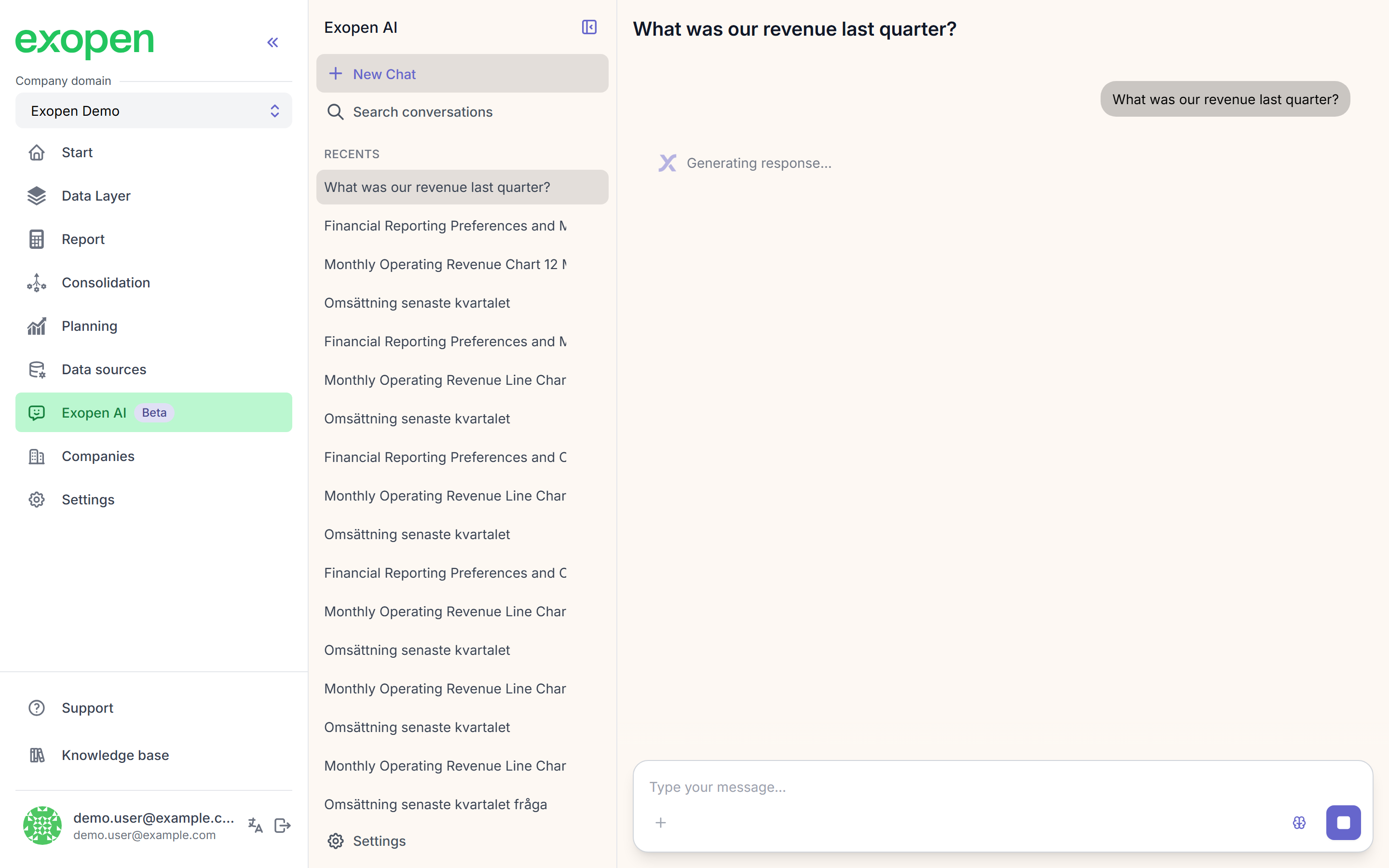 The AI generating its response