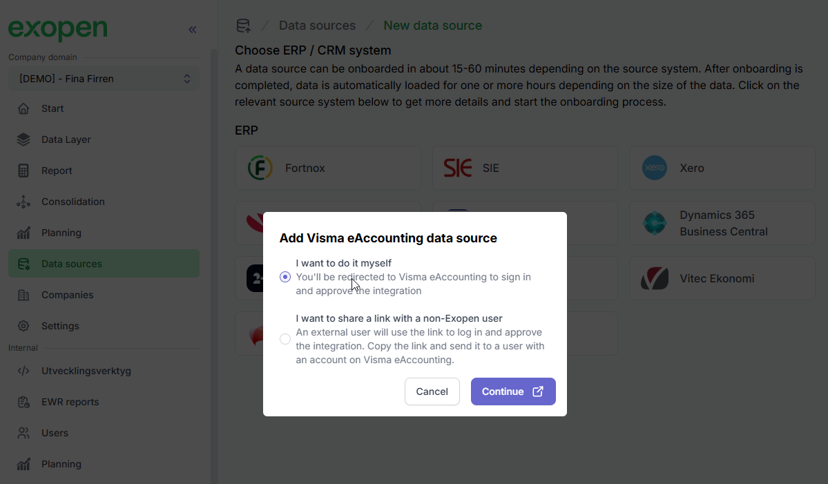 Choose connection method